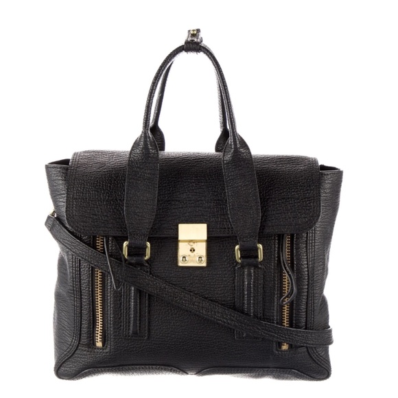 3.1 Phillip Lim Handbags - 3.1 Phillip Lim Black Pashli Leather Satchel with Brass Hardware